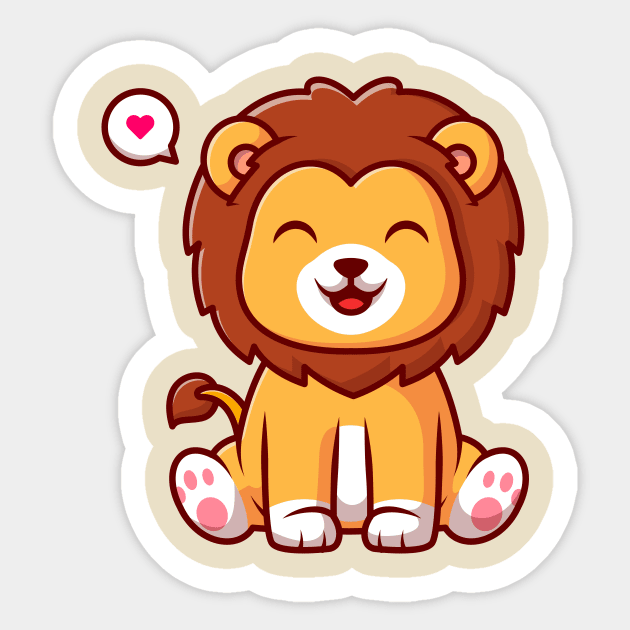 Cute Lion Sitting Cartoon Sticker by Catalyst Labs